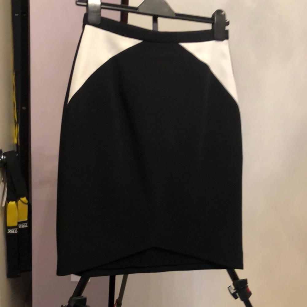 This is a black and cream skirt